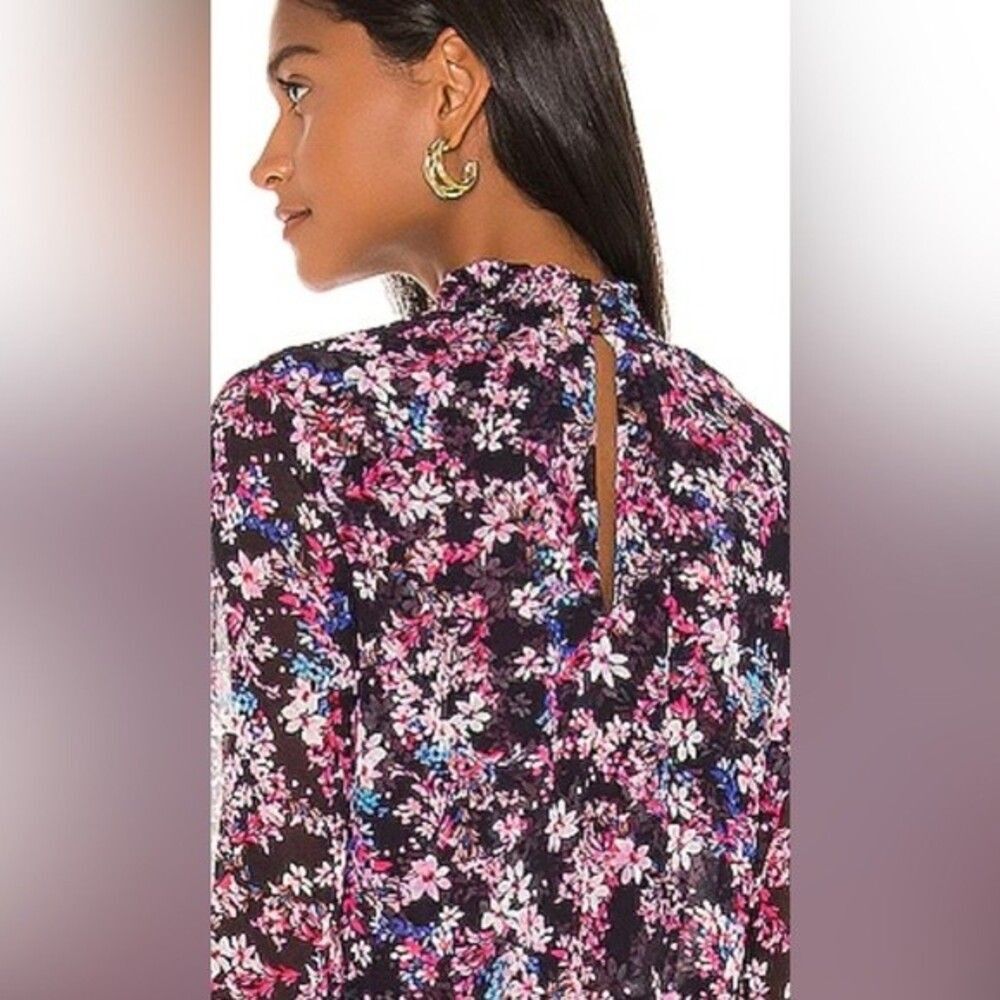 MISA Los Angeles Savanna Asymmetrical Mini Dress with Smoked High Neck Size XS - Picture 5 of 16